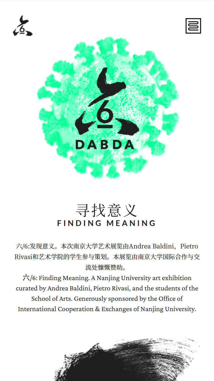 mobile homepage for Finding Meaning website.