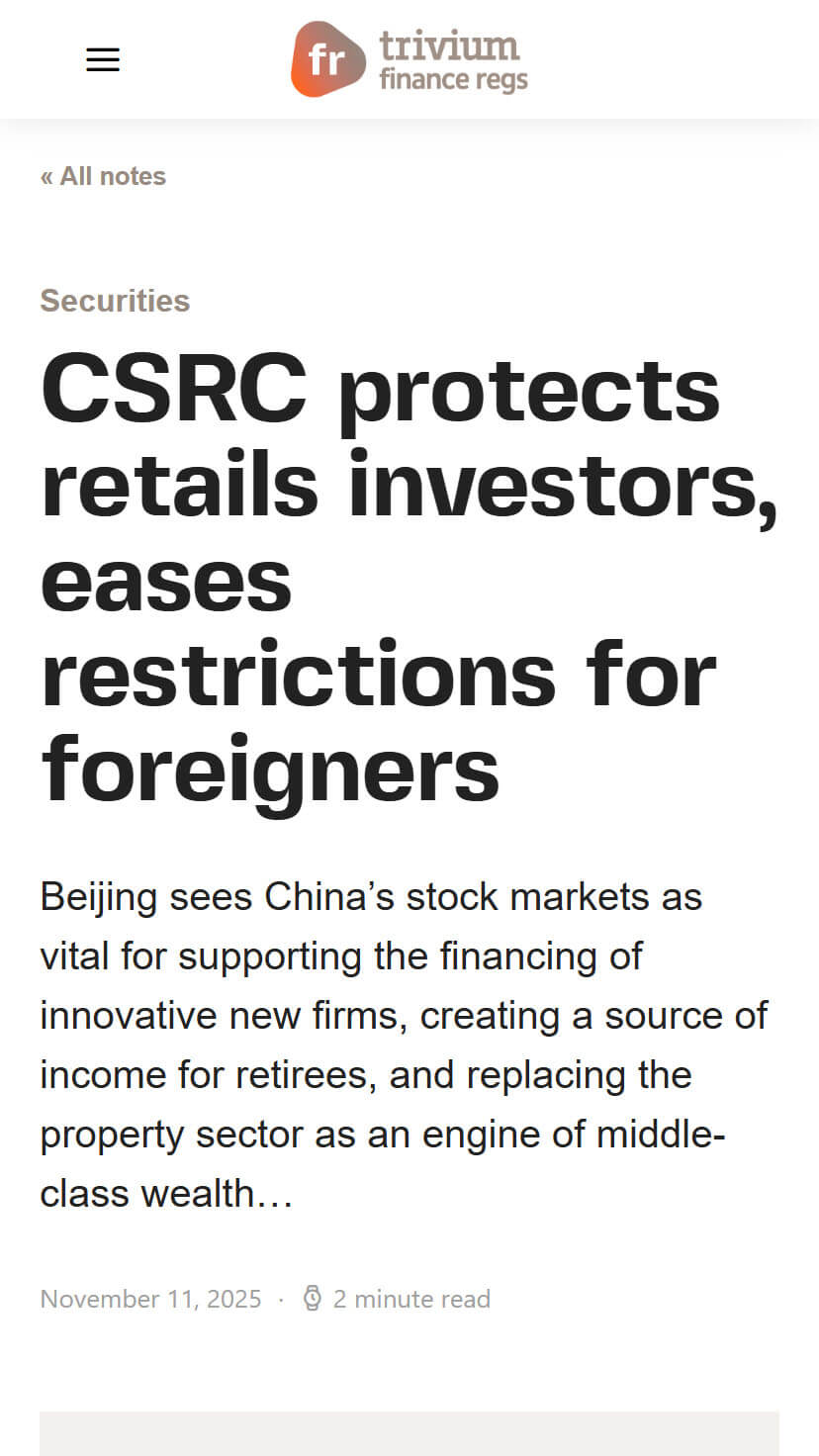 mobile finance articles page on Trivium Finance website.