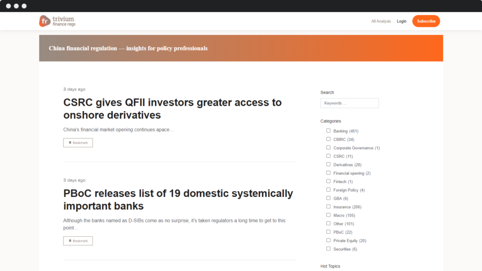Trivium Finance homepage.